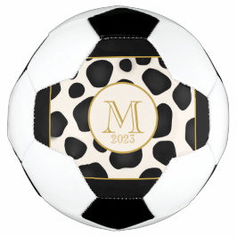 Cool Black & White & Gold 2023-monogram Voetbal