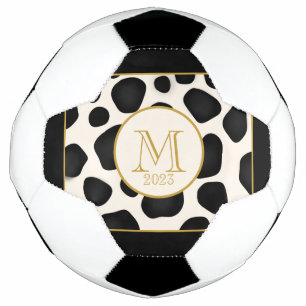 Cool Black & White & Gold 2023-monogram Voetbal