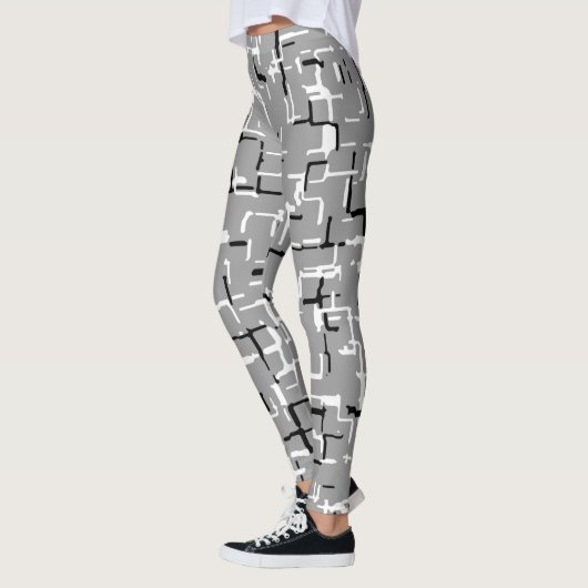COOL Black White Grey Abstract Pattern Leggings (Links)