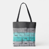 Cool Black White Grey Blue Pattern Tote Bag (Achterkant)