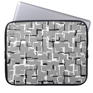 Cool Black White Grey Pattern Laptop Sleeve