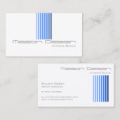 Cool blanc, bleu et gris moderne - Carte de visite (Devant / Derrière)