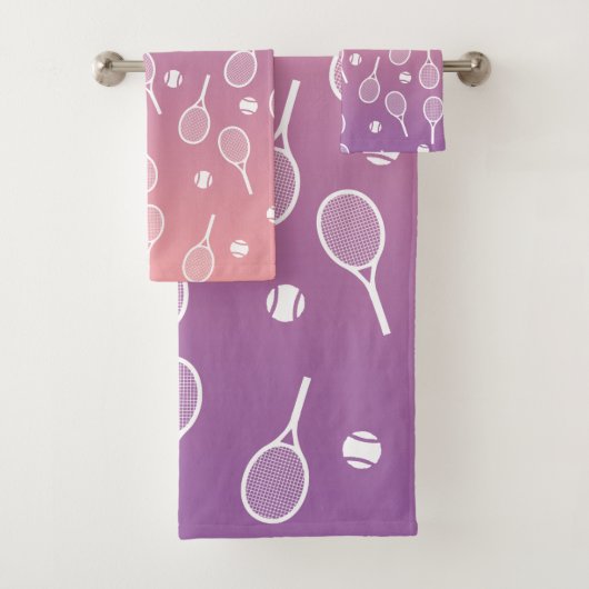 Cool Blanc Retro Racquets de Tennis Motif Gradient (En situation)