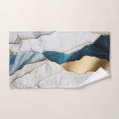 Cool Blanc Turquoise Marbre Pierre Or (Serviette à main)
