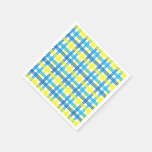 Cool blauw en gele strepen partij servetten (Hoek)