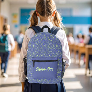 Cool Blauw en Groen Modern Gepersonaliseerd Bedrukte Rugzak