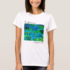 Cool Blauw Water Lilypad Schilderen Art T-shirt