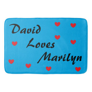 Cool Blauw & Zwart & met Harten Badmat