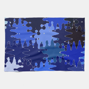 COOL Blauwe Abstracte Vormen Theedoek
