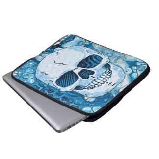 Cool Blauwe Schedel Laptop Sleeve