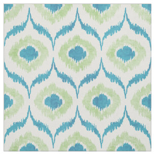 Cool blauwgroen en groen ikat tribaal patroon stof