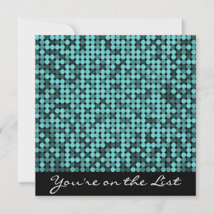 Cool Blauwgroen Glam Invitation Kaart