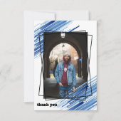 Cool Bleu Abstrait Photo Carte de remerciements (Devant)