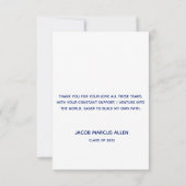 Cool Bleu Abstrait Photo Carte de remerciements (Dos)