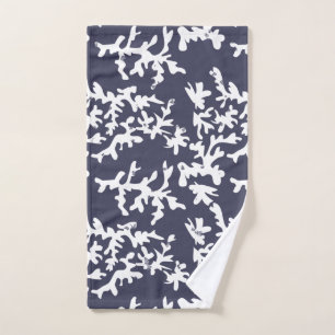 Cool Bleu Bleu Blanc Coral Reef Motif