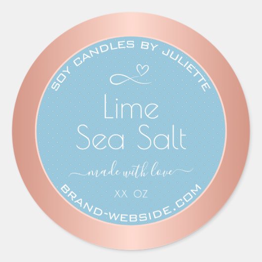 Cool bleu clair Rose effet or Étiquettes sel marin (Devant)