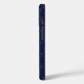 Cool bleu géométrique Carré iPhone / coque ipad (Verso / Gauche)