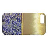 Cool Bleu joli Coque de design or floral (Dos (Horizontal))
