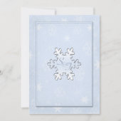 Cool Bleu Monogrammé Mariage d'hiver Invitation (Devant)