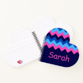 Cool Bleu rose Chevron Monogram Carnet coeur (Intérieur)