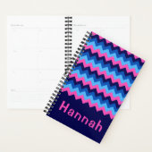 Cool bleu rose Chevron Monogramme petit planificat (Devant avec enveloppe)