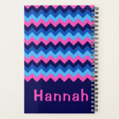 Cool bleu rose Chevron Monogramme petit planificat (Dos)