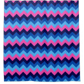 Cool bleu rose Chevron Motif rideau de douche (Devant)
