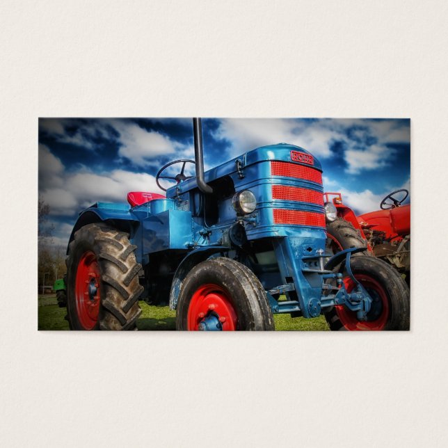 Cool Bleu Rouge Tracteur d'antiquités cadeaux pour (Devant)