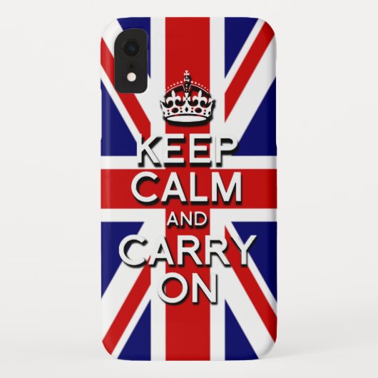 Cool, blijf kalm op de Britse vlag Case-Mate iPhone Case (Achterkant)
