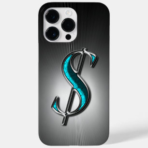Cool Bling Turquoise Zilveren Dollar Teken Gedrukt Case-Mate iPhone 14 Pro Max Hoesje