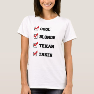 Cool blonde Texan-controlelijst T-Shirt
