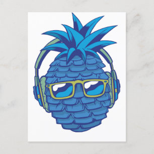 Cool Blue Ananas Briefkaart