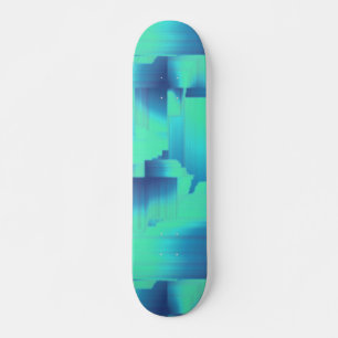Cool Blue Art Deco Design Schaats Board Skateboard