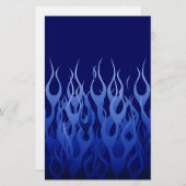 Cool Blue Automotive Racing Flames Briefpapier (Voorkant / Achterkant)