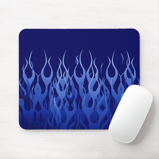 Cool Blue Automotive Racing Flames Muismat (Met muis)