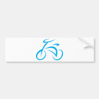 Cool Blue Bicycle Biking Logo Bumpersticker
