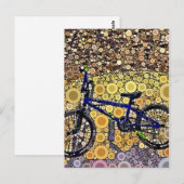 Cool Blue Bike Concentric Circus Mosaic Pattern Briefkaart (Voorkant / Achterkant)