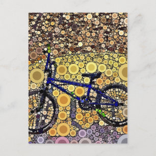 Cool Blue Bike Concentric Circus Mosaic Pattern Briefkaart