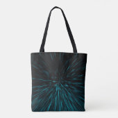 Cool Blue Black Hypergalaxy Abstract Line Monogram Draagtas (Achterkant)