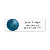 Cool Blue Bowling Ball Adresse de retour Étiquette (Devant)