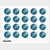 Cool Blue Bowling Ball Custom Party-sticker Ronde Sticker (Vel)