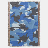Cool Blue Camo Militaire geweven Gooi Dekens Deken (Voorkant Verticaal)