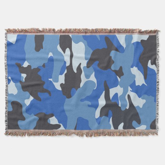 Cool Blue Camo Militaire geweven Gooi Dekens Deken (Voorkant)
