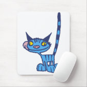 Cool Blue Cat cartoon mousepad Muismat (Met muis)