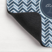 Cool Blue Chevron Pattern Monogram Muismat (Hoek)