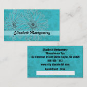 Cool Blue Daisy Spa Carte de visite de nomination (Devant / Derrière)