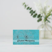 Cool Blue Daisy Spa Carte de visite de nomination (Debout devant)