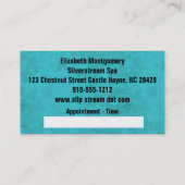 Cool Blue Daisy Spa Carte de visite de nomination (Dos)