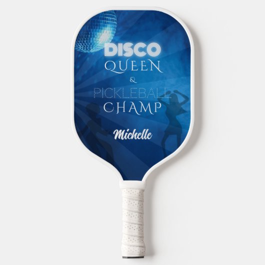 Cool Blue Disco Queen Pickleball Champ Pickleball Paddle (Voorkant)