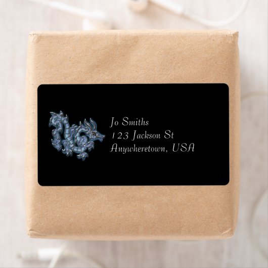 Cool blue dragon etiket (Insitu)